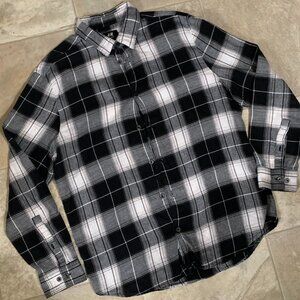 h&m plaid long sleeve button shirt